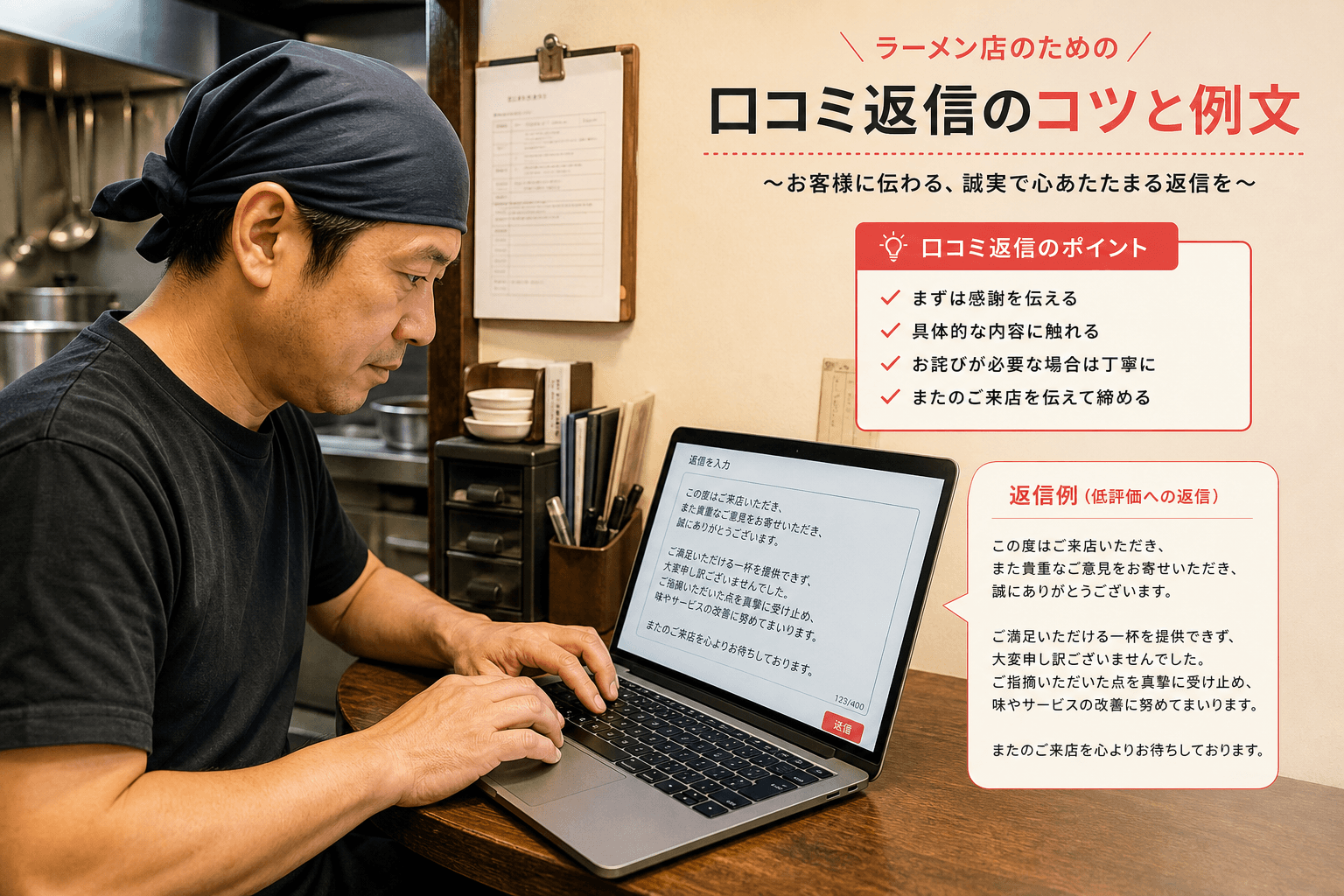 口コミ返信のイメージ