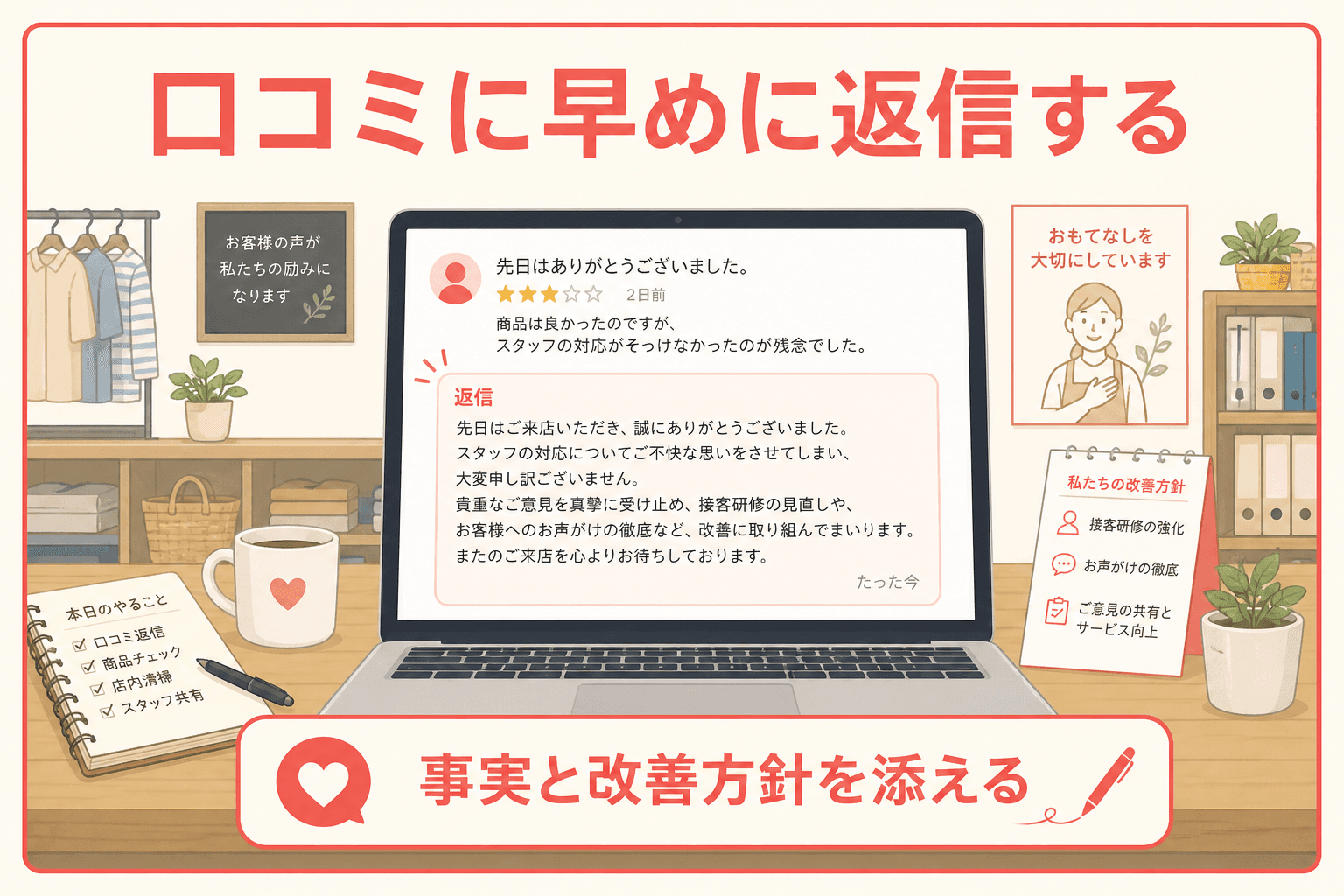 口コミ返信のイメージ