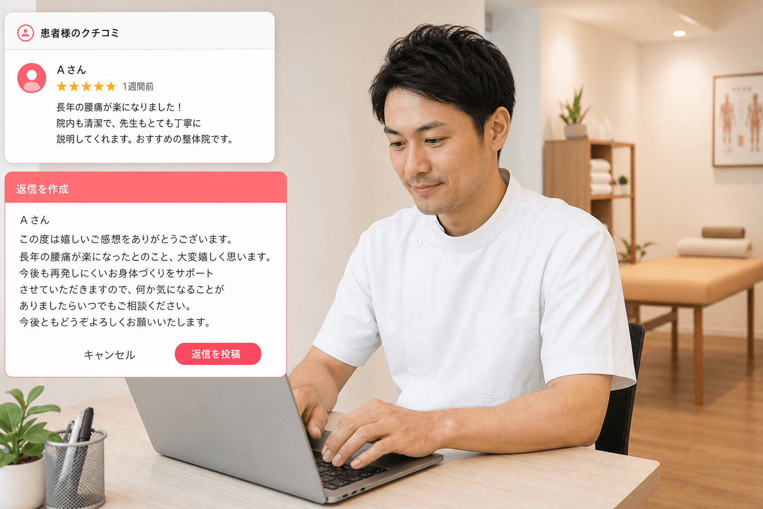 口コミ返信のイメージ
